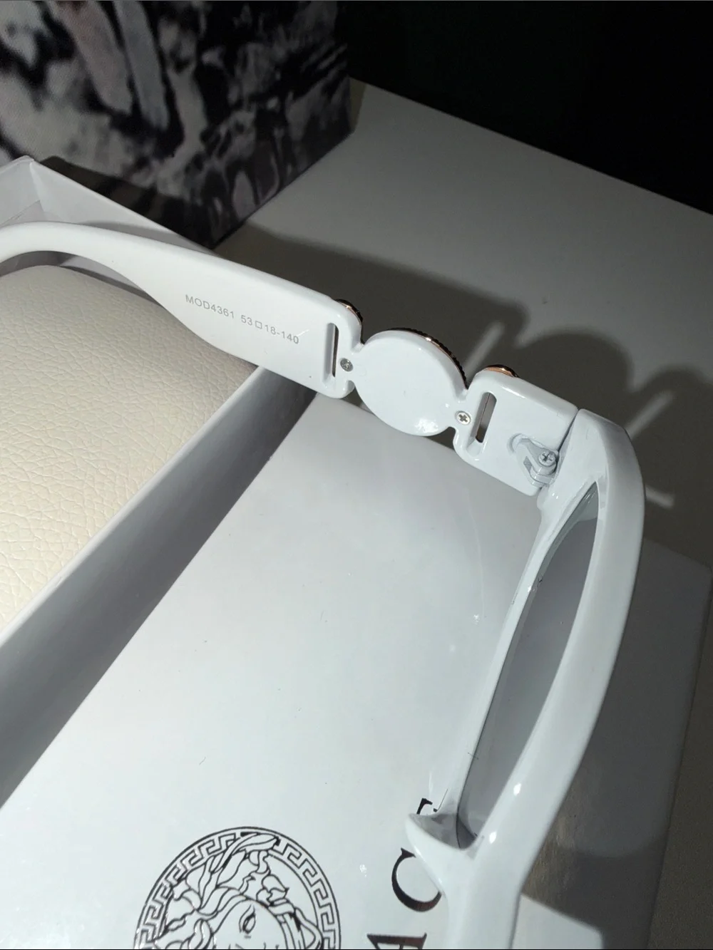 Versace White Cat-Eye Sunglasses with Gold Medusa Detail
